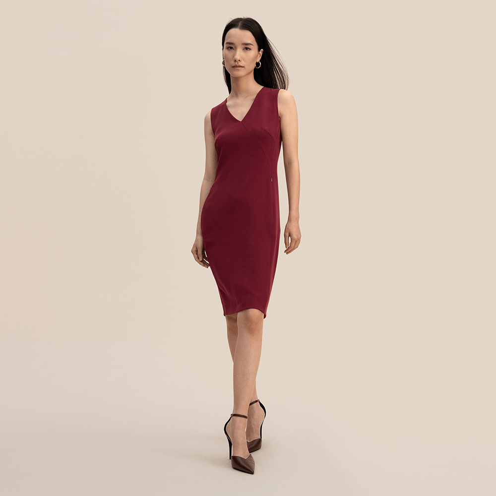LILYSILK LILYSILK 40匁ヘビーシルク ノースリーブワンピース 通勤