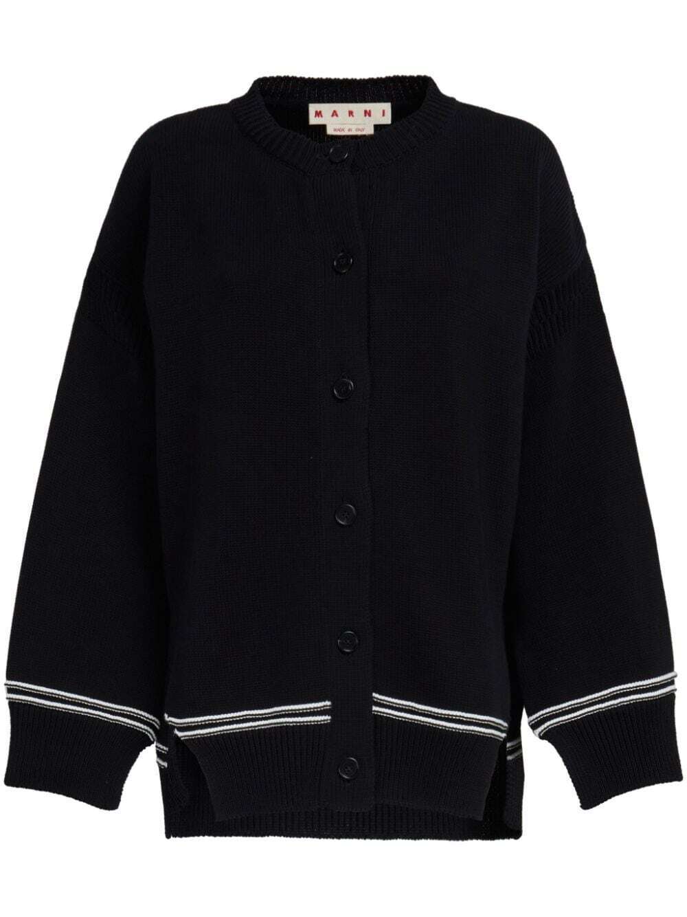 MARNI ロゴインターシャ カーディガン