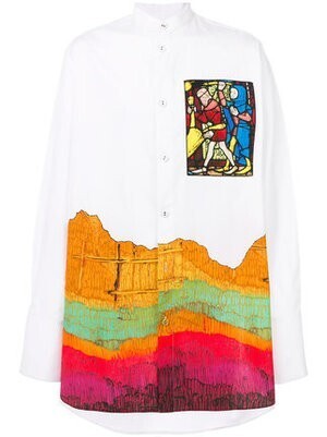 JW ANDERSON プリント バンドカラーシャツ
