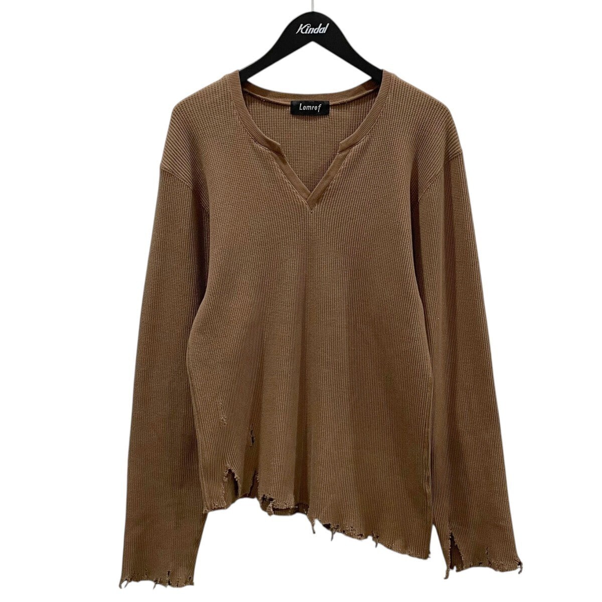 Lamrof 23AW ダメージ加工サーマルカットソー Boro Slanted Thermal ボロ スランテッド サーマル