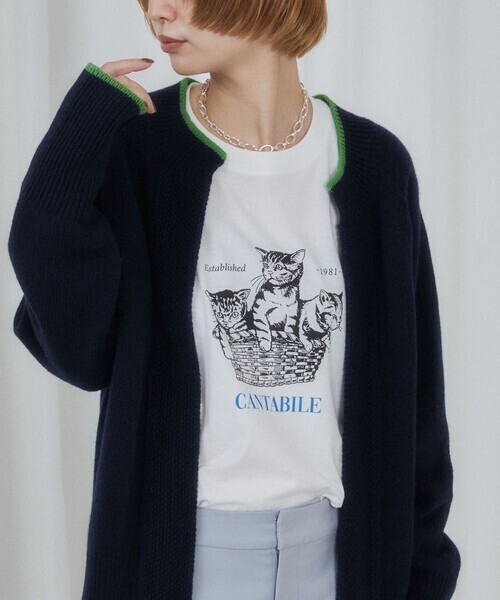 Firsthand オーガニックコットンアニマル L/S TEE / CAT / プリントTシャツ