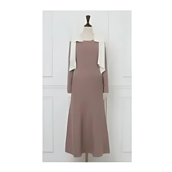 MISTREASS Open Shoulder Ribbon Knit Dress