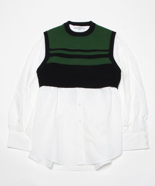 UN3D. 2TONE BORDER KT VEST SET/2トーンボーダーニットベストセット