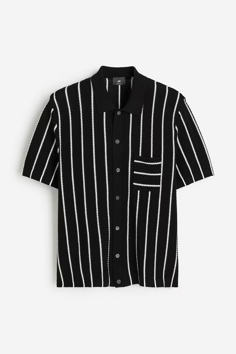 H&M Regular Fit Textured-knit shirt