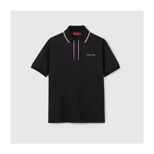 GUCCI エンブロイダリー コットンピケ ポロTシャツ