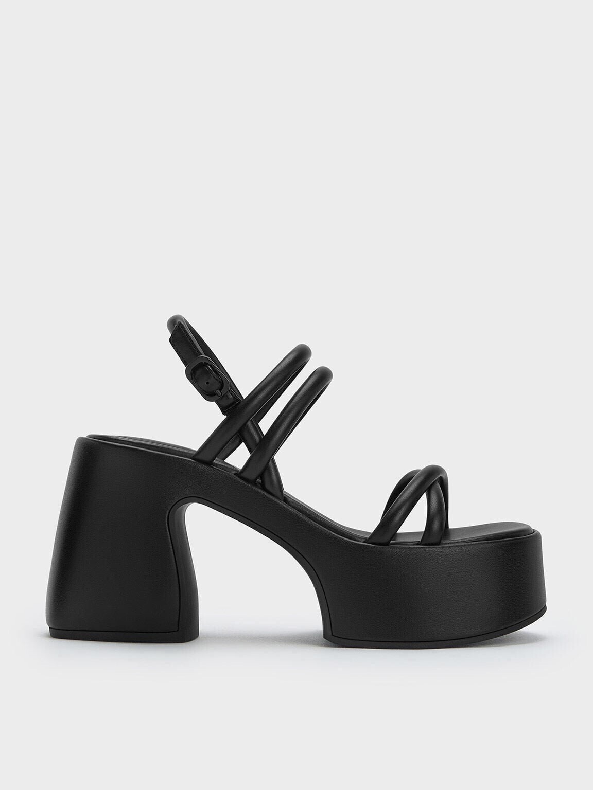 CHARLES & KEITH Nerissa ネリッサ チューブラープラットフォームサンダル - ブラック