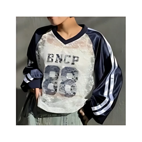 CIAOPANIC レースドッキングフットボールTee