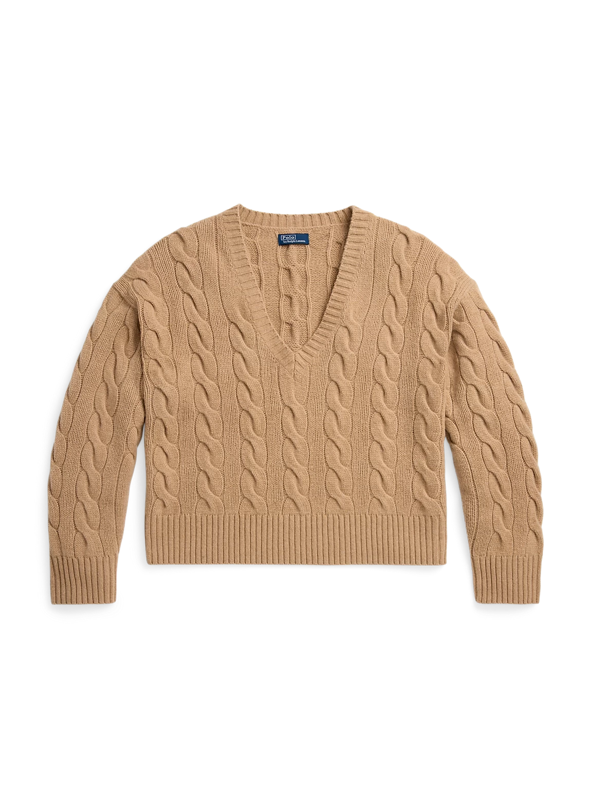 POLO RALPH LAUREN ケーブルニット ウールカシミヤ Vネック セーター