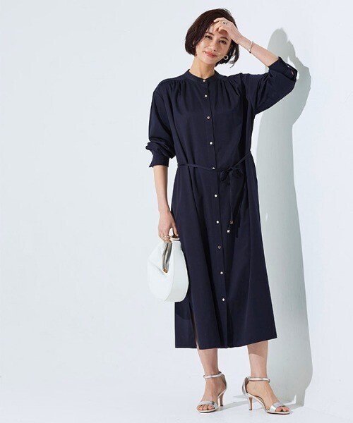 RASW ゴールドボタンロングシャツワンピース