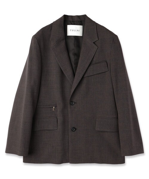 CULLNI Glen Check Zip Pocket Tailored Jacket