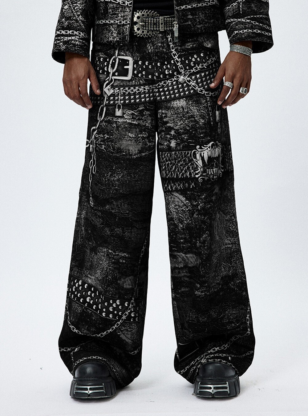 DND4DES Chain Full Print Wide Pants
