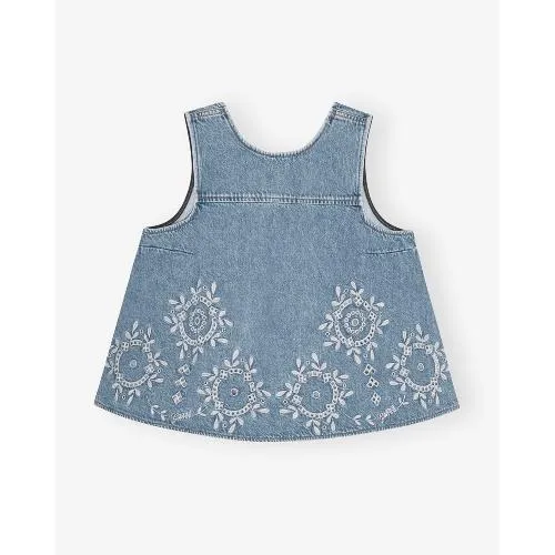 GANNI Broderie Anglaise Denim Top