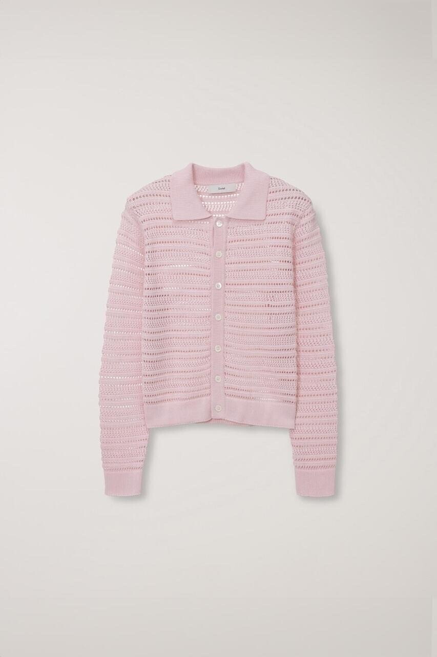 Dunst UNISEX OPEN COLLARED CARDIGAN SOFT PINK