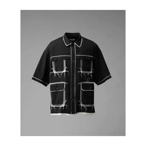 MAISON SPECIAL Prime-Over Stitch Design Short Sleeve Railroader Shirt