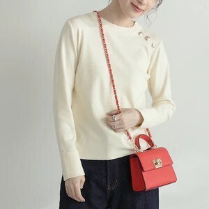 N.Natural Beauty Basic* ショルダーボタン総針ニット