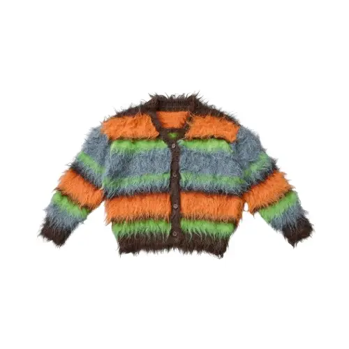 Torico Fuzzy Multi Border Cardigan