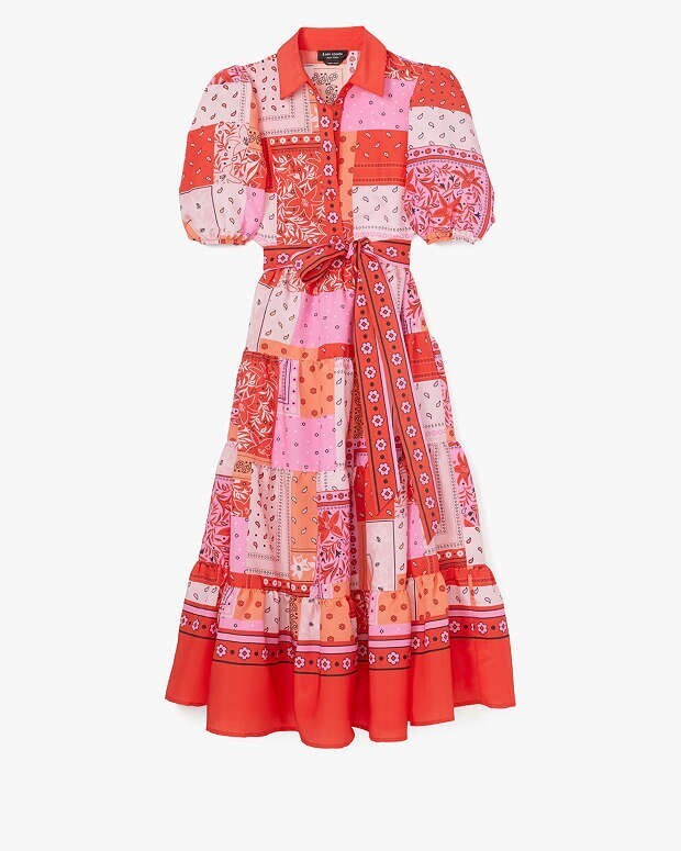 kate spade new york バンダナ パッチワーク シャツドレス