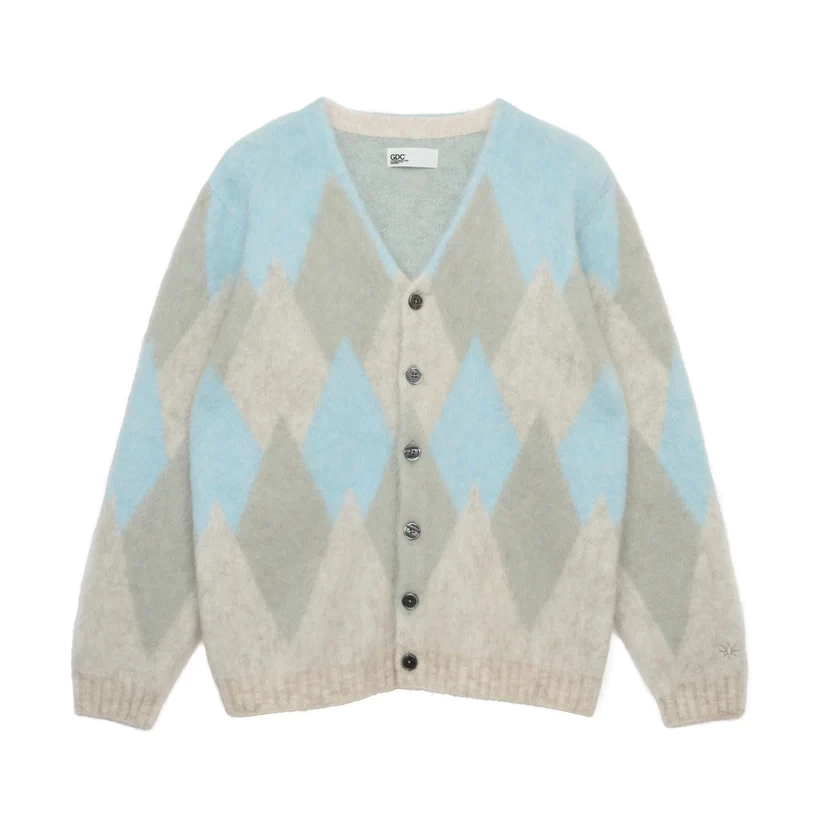 GDC ARGYLE MOHAIR CARDIGAN