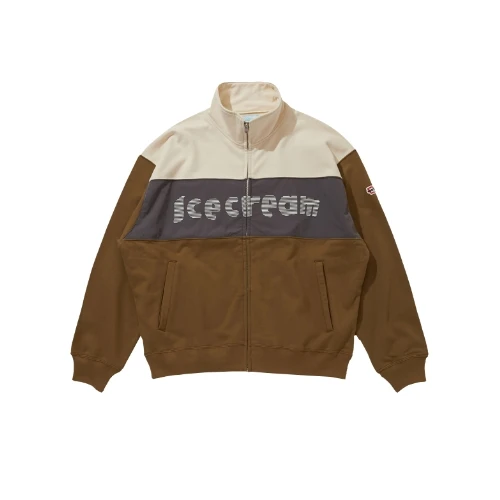 ICECREAM SWITCHING ZIP UP COTTON SWEATSHIRT