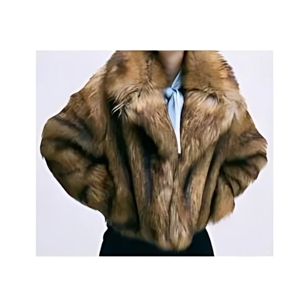 Mardi Mercredi FAUX FUR CROPPED JACKET_BROWN