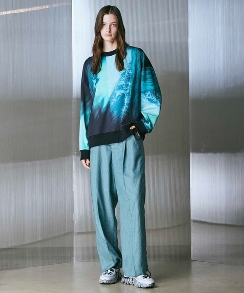 MAISON SPECIAL Prime-Over Multi Design Print Crew Neck Sweat Pullover