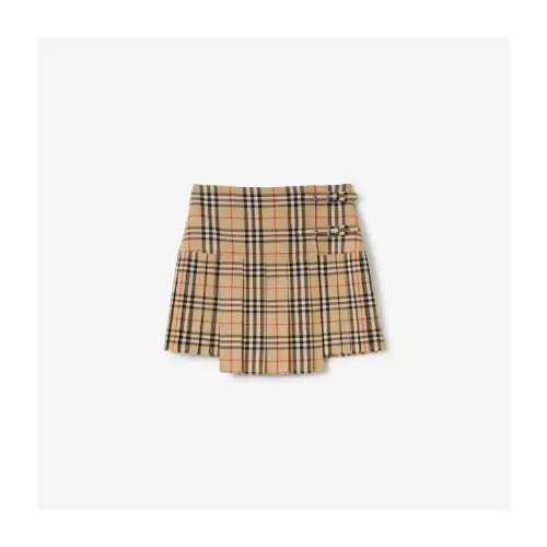 BURBERRY プリーツ チェック ウールミニキルト