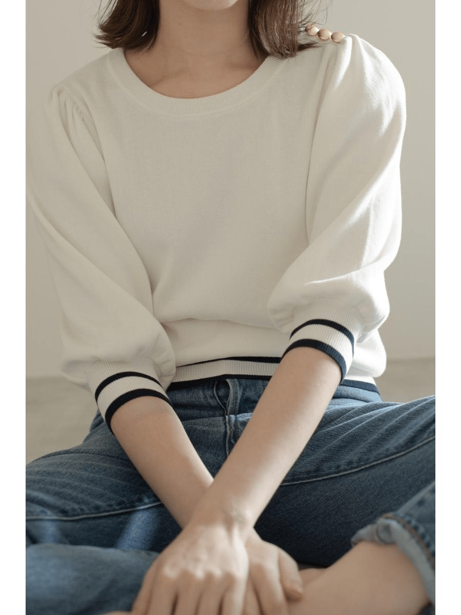 maison de Dolce. 接触冷感UVカットマリンニット【white】