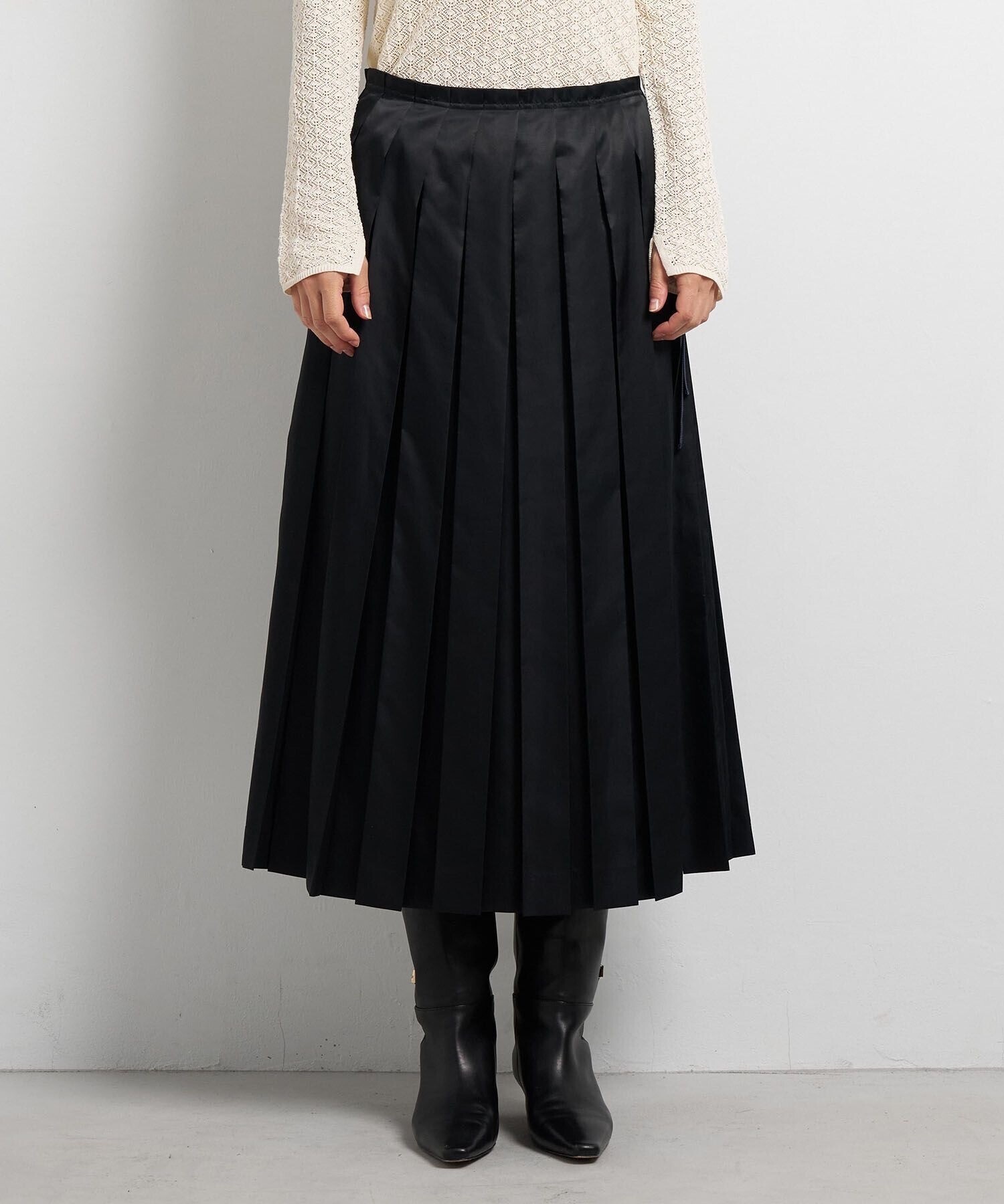 LANVIN en Bleu LIMONTA East サテンプリーツスカート