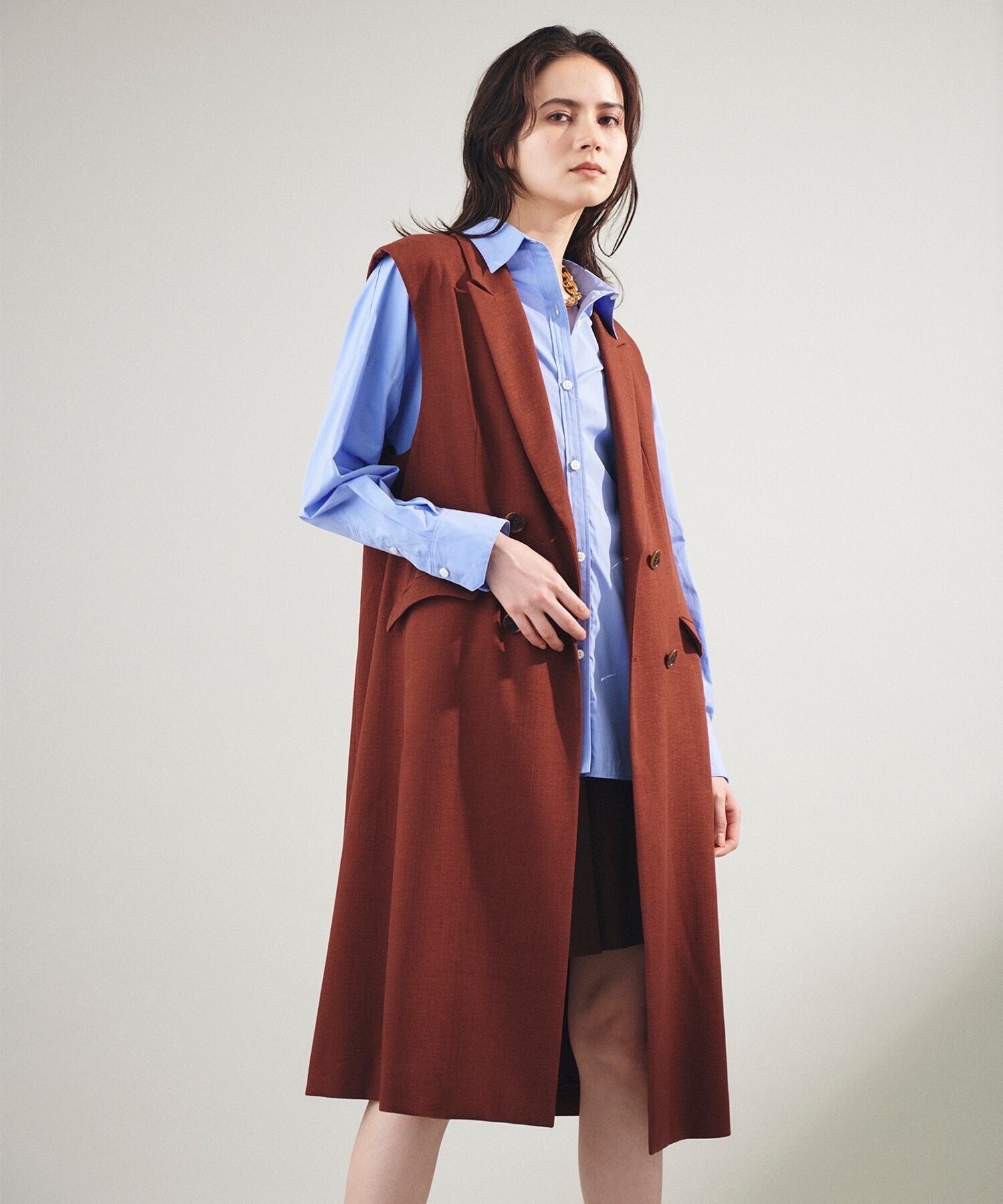 GRACE CONTINENTAL テーラードロングジレコート