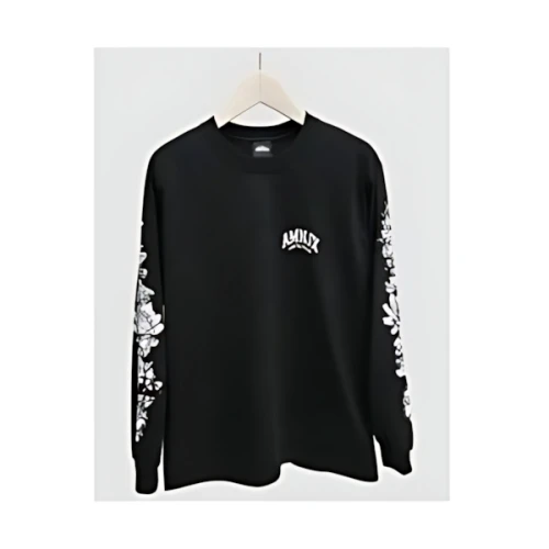 AMNJX 長袖Tシャツ 袖プリント