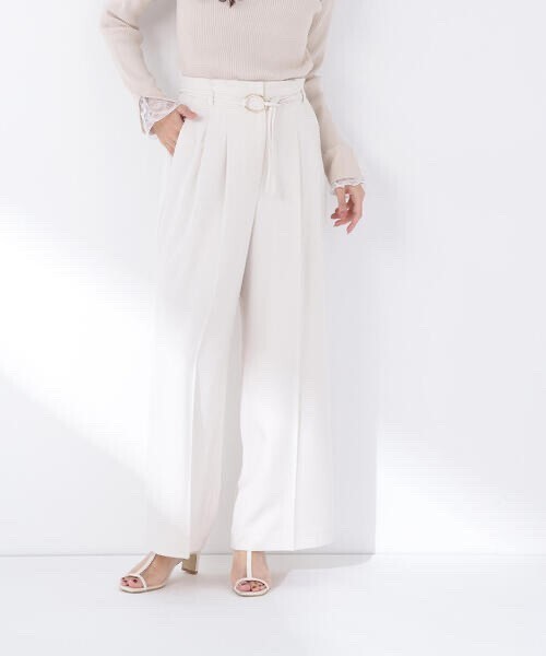 NATURAL BEAUTY BASIC ダブルベルトワイドパンツ