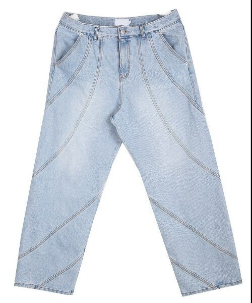 HOLY IN CODE No.0039 wave pattern denim PT