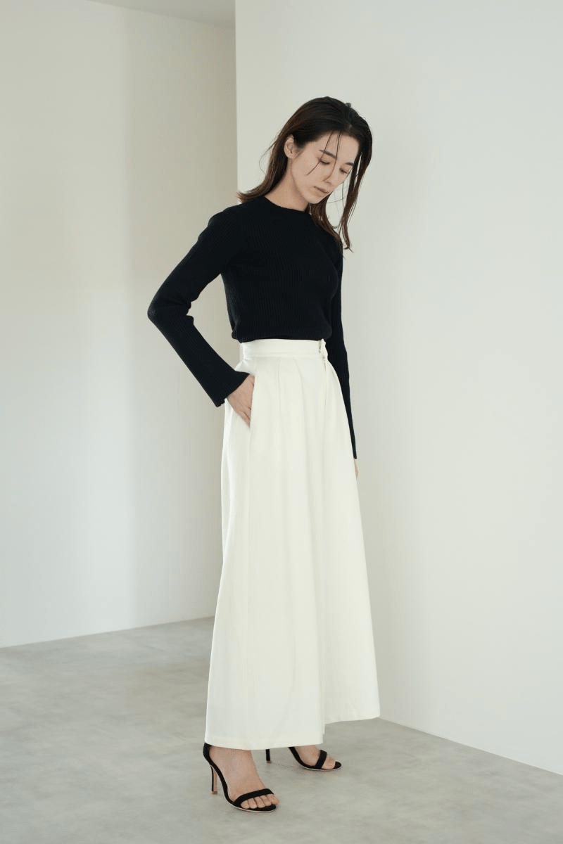 maison de Dolce. タックフレアパンツ【white】M
