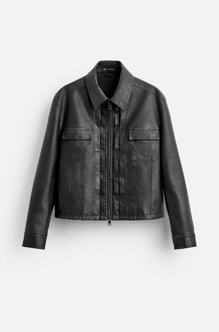 ZARA グラデーション フェイクレザージャケット