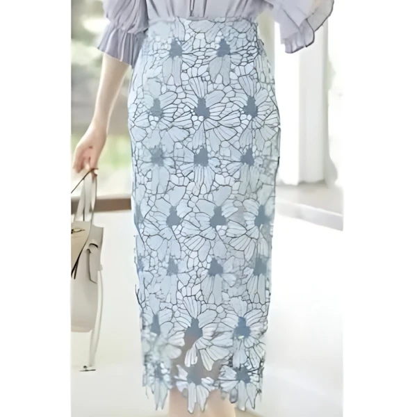 tocco closet 配色フラワーレースタイトスカート