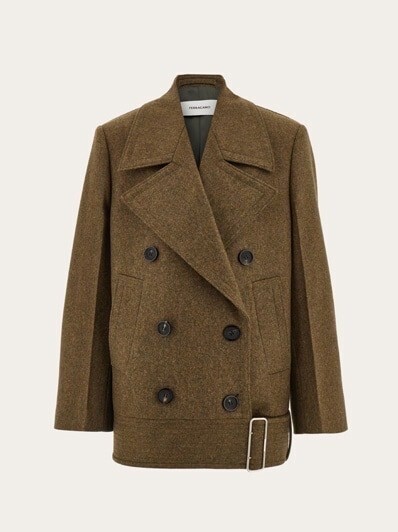 FERRAGAMO Double wool and cashmere peacoat