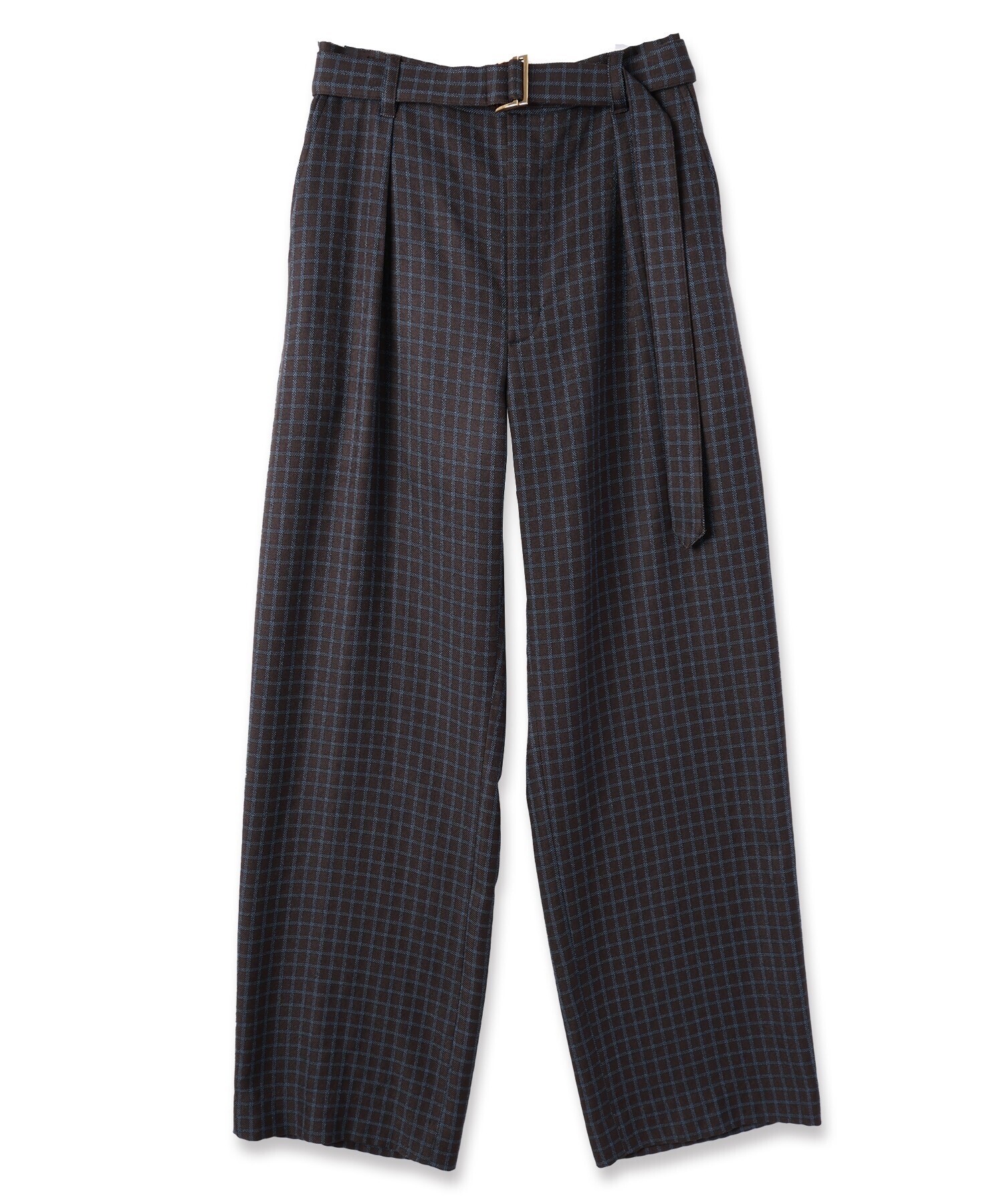 CULLNI Check 1Tuck Wide Pant with Long Belt