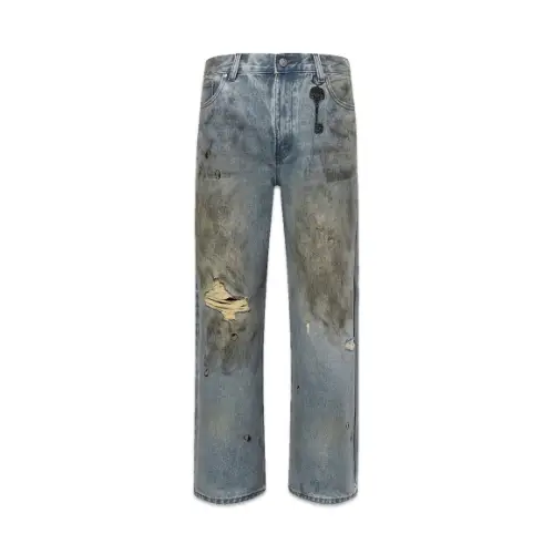 Birth Of Royal Child Dirty-Wished Brushing Wax Baggy Denim