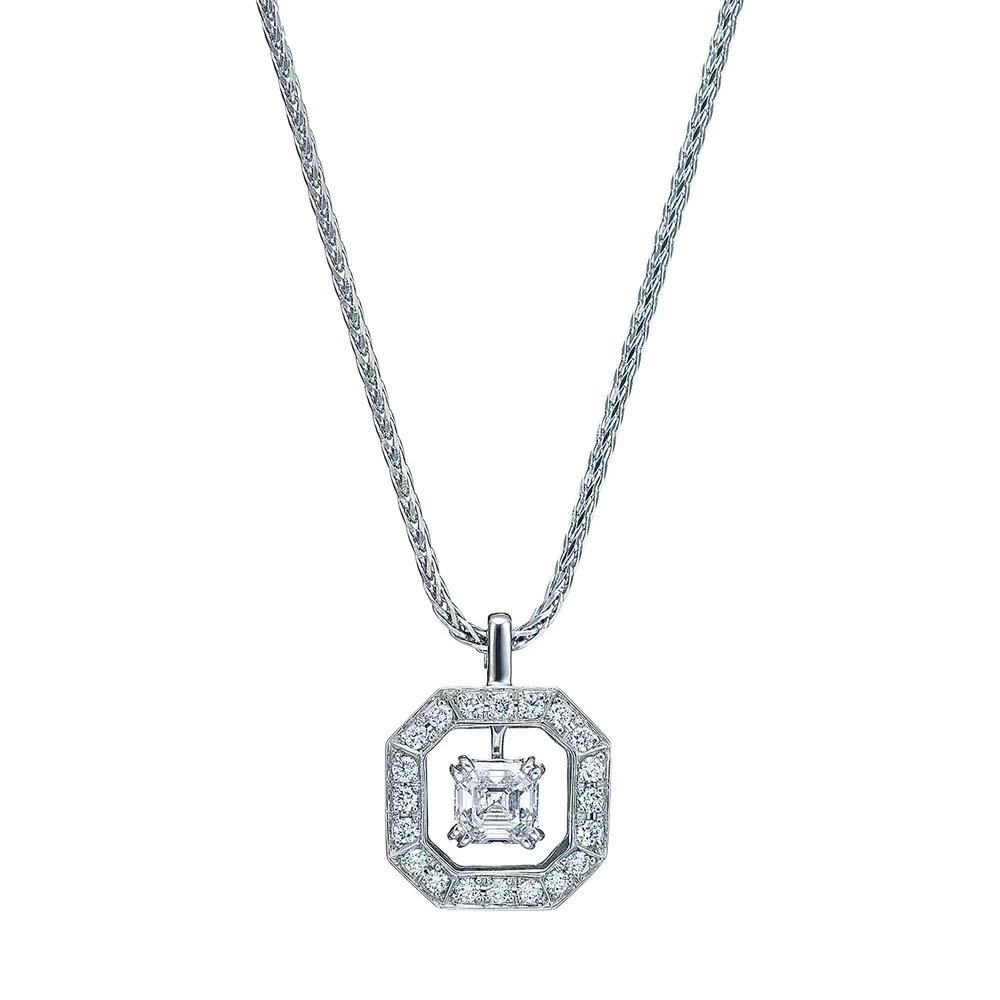 Royal Asscher ロイヤル・アッシャー・カット プラチナ ダイヤモンド ペンダント