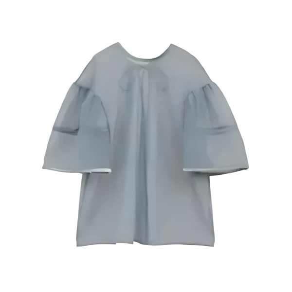 CLANE VELOR PIPING SHEER BLOUSE