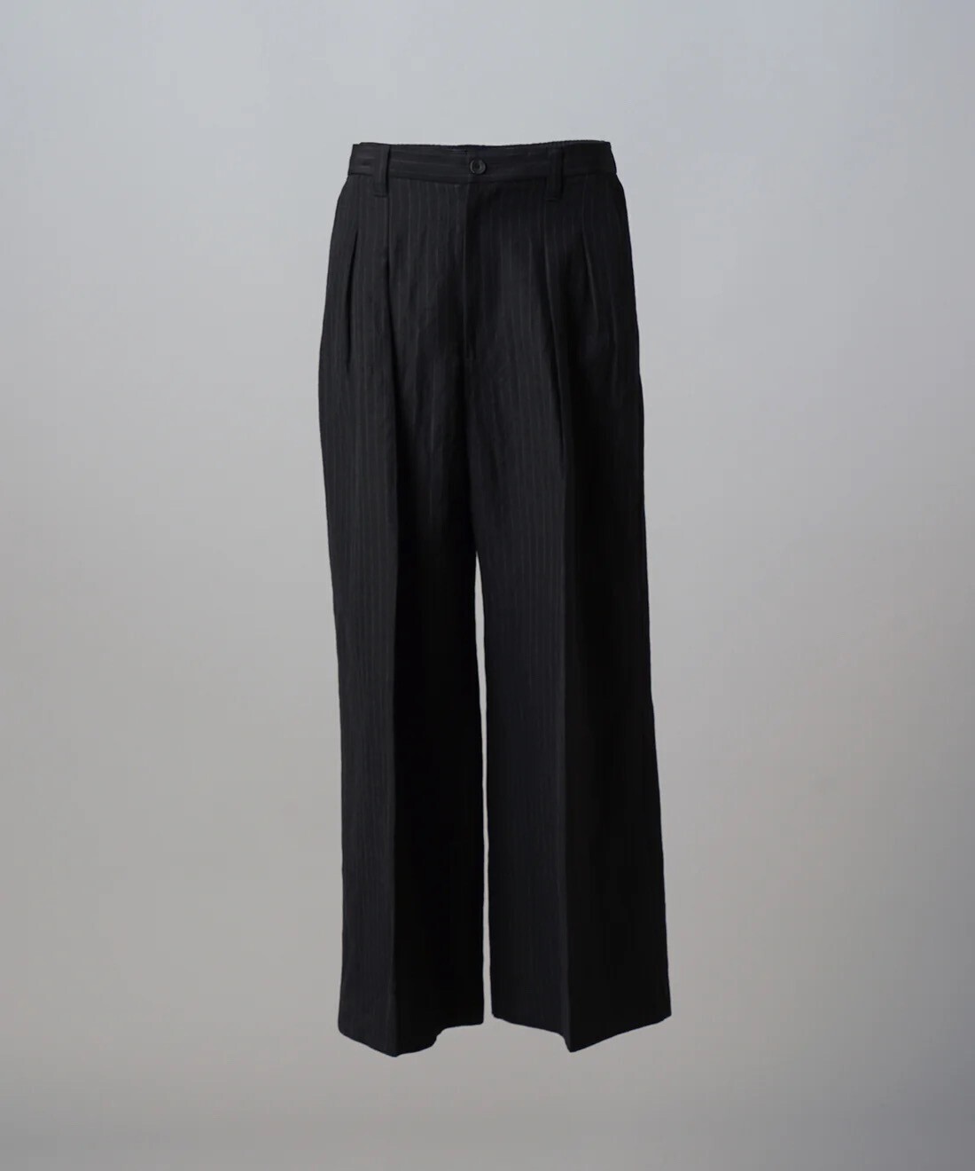 MAISON SPECIAL Washer Wool Linen Two-tuck Prime-Wide Slacks