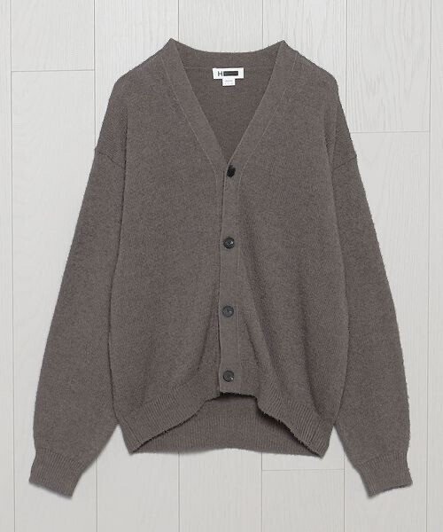 H BEAUTY&YOUTH <H>ツイストコットン Vネックカーディガン