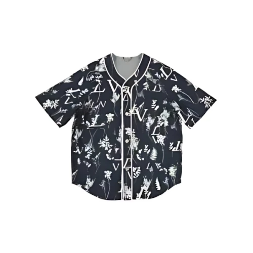 LOUIS VUITTON LV Leaf Denim Baseball Shirt