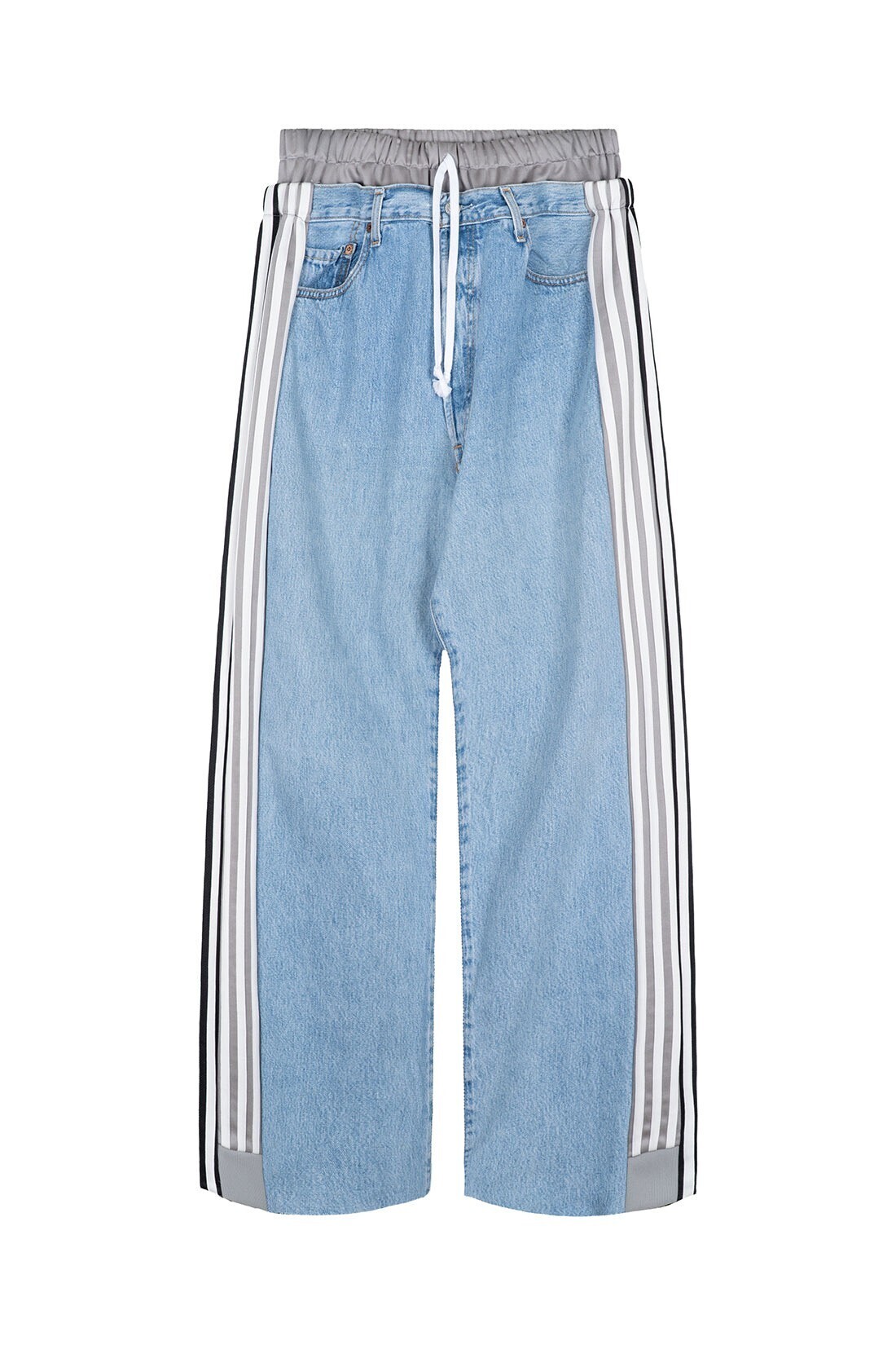 DISCOVERED Docking Layered Track Denim Pants
