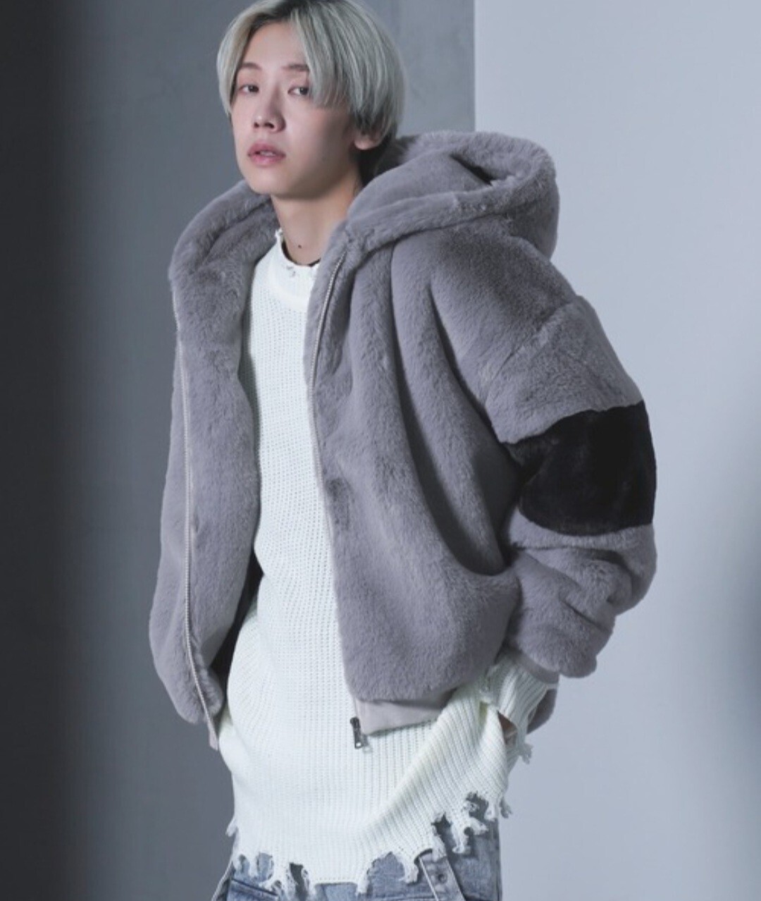 G.O.C ファー フリース フーディー ブルゾン