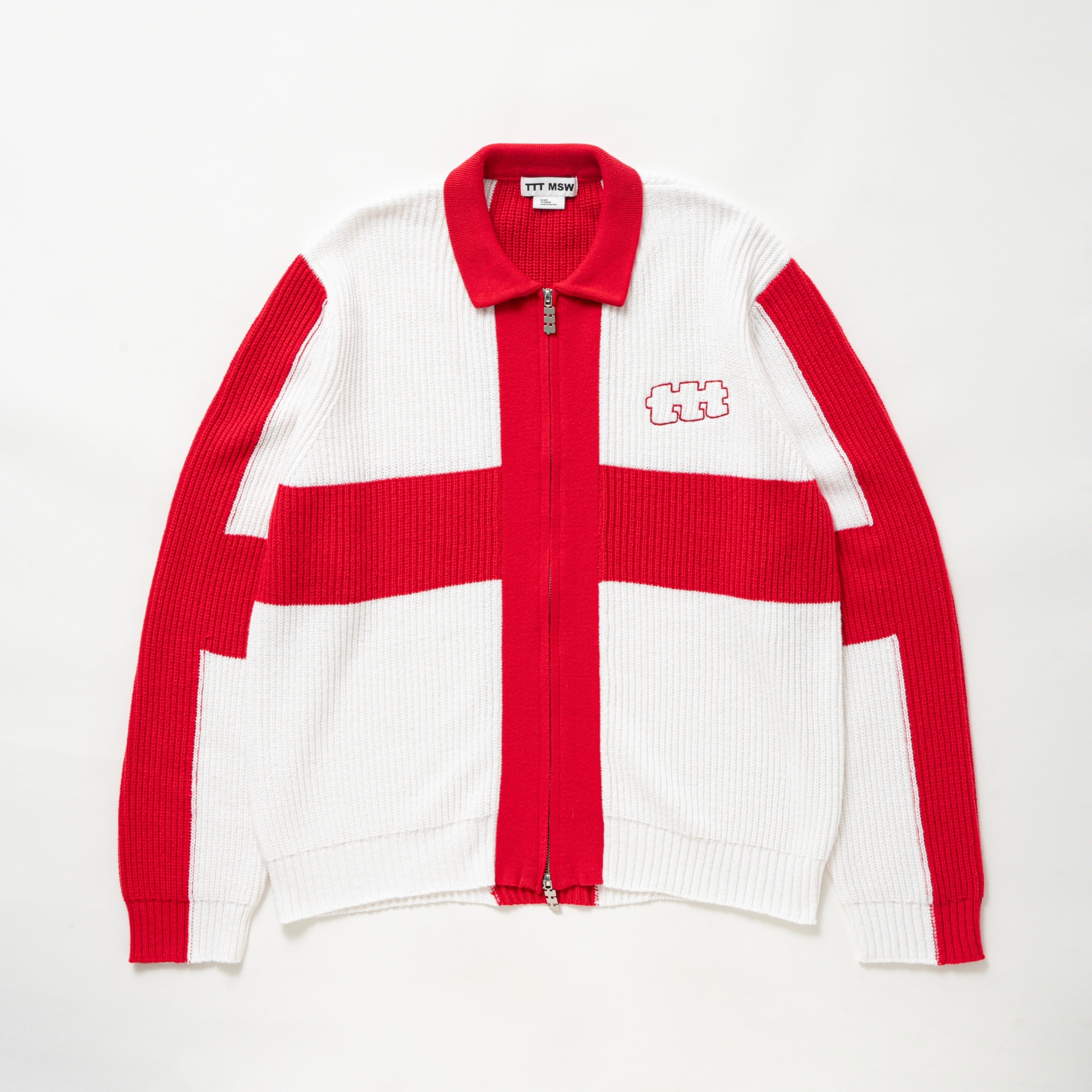 TTT MSW Zip up knit polo（RED）