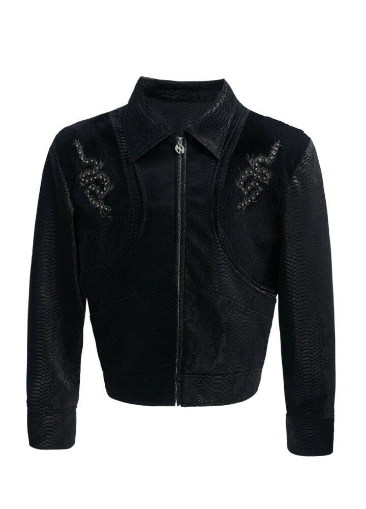Culture E Spine silhouette snake design short-length fashion jacket