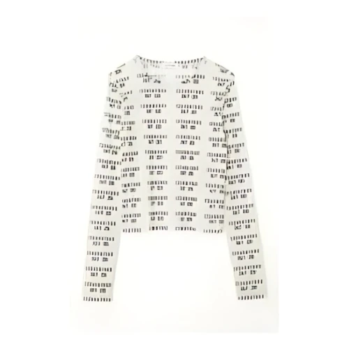 LAGUA GEM NUMBER PRINT SHEER トップス
