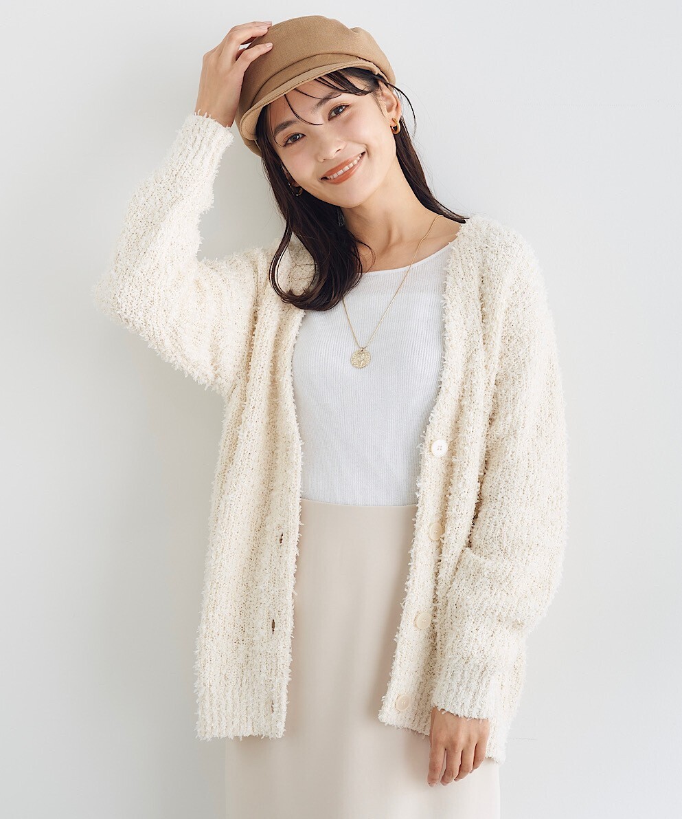 Stola. ファンシーヤーンニットカーディガン
