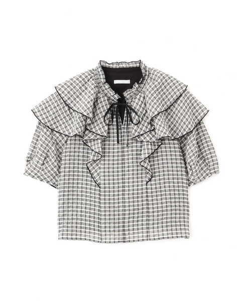 JILLSTUART フクレチェックシリーズブラウス